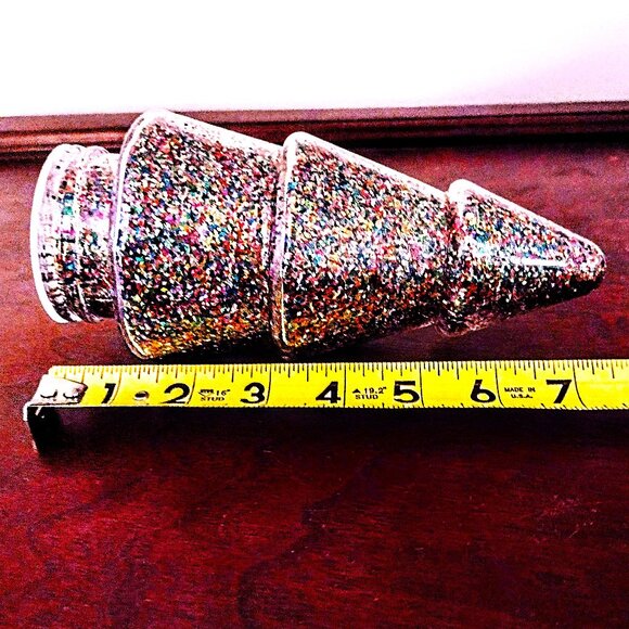 Target Christmas 2024 Glittered-Filled LED LIGHTED Glass Trees Set of 2 NEW wTAG - Picture 10 of 12